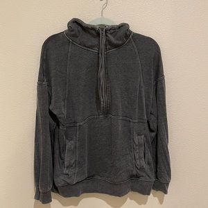 Tangerine Mock Neck Pullover Half Zip